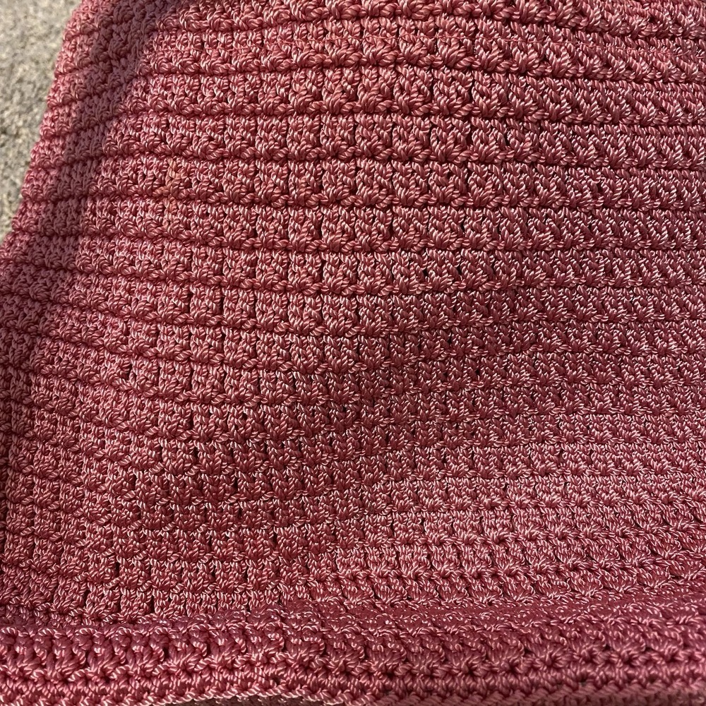 The Sak Crochet Shoulder Pink Tote Purse Lined Nylon Summer Hippie Beach Casual - Picture 9 of 9